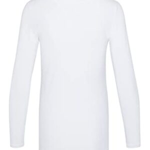 Natural Uniforms Women's Long Sleeve Extra Wide Scoop-Neck T-Shirt Under Scrub (White, Medium)