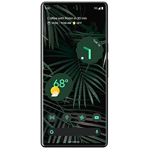 Google Pixel 6 Pro 5G (128GB, 12GB) 6.71" AMOLED 120Hz, 4K Camera (Fully Unlocked for Verizon, T-Mobile, AT&T, Global) International Model G8VOU (w/ 25W Charge Cube & Fast Wireless Charger)(Black)