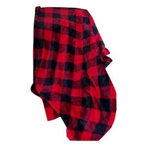 The Big One Throw Blanket, Super Soft Plush Red and Black Buffalo Plaid Pattern Checked Throw for Couch, or Bed Cozy Lightweight Fluffy Oversized 5 x 6 ft, Living Room and Bedroom