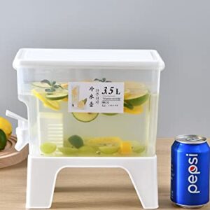 1PCS 0.9 Gallon Water Drink Dispenser For Fridge, Beverage Dispenser with Stand And Spigot, Plastic Pitcher with Lid, Water Storage Containers BPA Free, Lemonade Dispenser