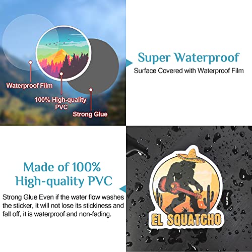 Funxee 200Pcs Waterproof Vinyl Stickers - Personalize Belongings Decal with Outdoor, Nature, Adventure, National Park, Hiking, Camping, and Travel Themes, Decor Idea for Water Bottles, Laptops, Phone