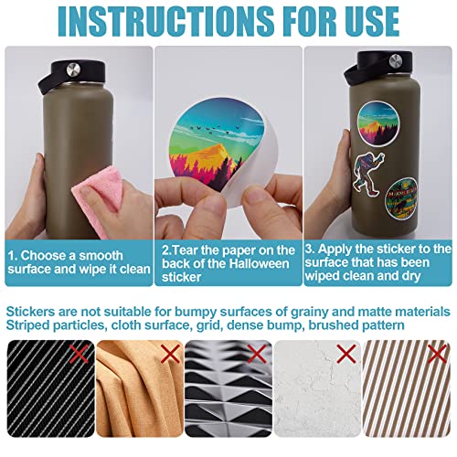 Funxee 200Pcs Waterproof Vinyl Stickers - Personalize Belongings Decal with Outdoor, Nature, Adventure, National Park, Hiking, Camping, and Travel Themes, Decor Idea for Water Bottles, Laptops, Phone