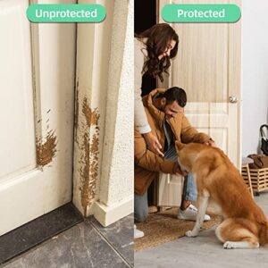 KDAOQN Door Protector from Dog Scratching, Transparent Vinyl Stickers Dog Scratch Door Protector, Custom-fit Furniture & Door Scratch-Guard Wrap, Dog Scratch Furniture Protector (79x8.3In)