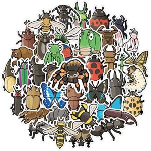 realistic bug stickers for kids, 40pcs/pack aesthetic ladybug stickers vinyl waterproof insect stickers for water bottles laptop skateboard scrapbooking computer phone
