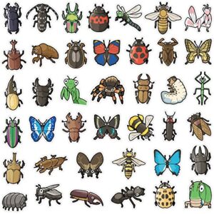 Realistic Bug Stickers for Kids, 40PCS/Pack Aesthetic Ladybug Stickers Vinyl Waterproof Insect Stickers for Water Bottles Laptop Skateboard Scrapbooking Computer Phone