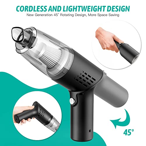 Migtory Cordless Vacuum Cleaner, 10000Pa Portable Rechargeable, Mini Handheld Vacuum Cleaner Rotatable Handle, Hand Vacuum, Small Dust Buster for Car, Home Cleaning