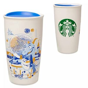 disneyparks exclusive - ceramic coffee mug - starbuck's travel tumbler - epcot, white, blue, green, purple