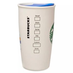 DisneyParks Exclusive - Ceramic Coffee Mug - Starbuck's Travel Tumbler - Epcot, white, blue, green, purple