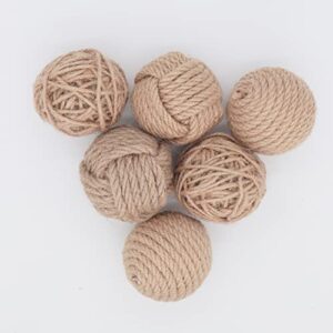 Pack of 6 Orbs Decorative Balls 2.8" Assorted Jute Rope Spheres Orbs Rustic Decorative Balls for Centerpiece Bowl Fillers Farmehouse, Vase Tray Filler, Home Tabletop Décor, Housewarming Gift (Brown)