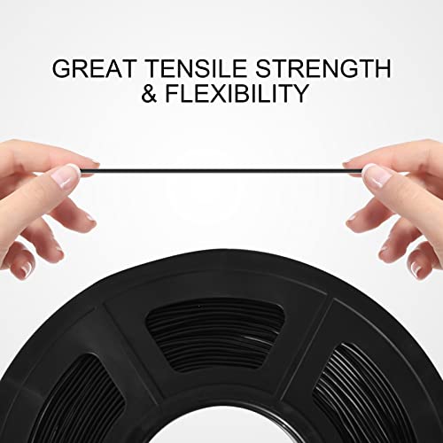 LONGER TPU Filament 1.75mm, Flexible 3D Printer Consumables(Black), 95A 1kg Spool (2.2 lbs.), Dimensional Accuracy +/- 0.03 mm