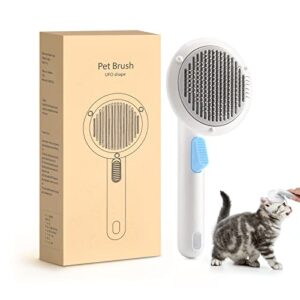cat brush, cat brush for shedding, cat brush with release button, cat brushes for indoor cats, self cleaning slicker cat hair brush for kitten grooming massage remove tangles and loose fur