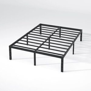 NEW JETO Metal Bed Frame-Simple and Atmospheric Platform, Storage Space Under The Heavy Duty Frame Bed, Durable Queen Size Suitable for Bedroom