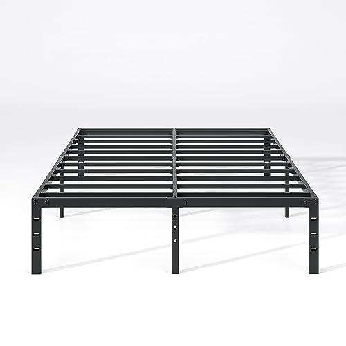 NEW JETO Metal Bed Frame-Simple and Atmospheric Platform, Storage Space Under The Heavy Duty Frame Bed, Durable Queen Size Suitable for Bedroom