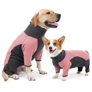lianzimau dog cold weather coats fleece dog coat with legs warm coats & jackets dog pajamas for small medium large pet indoor & outdoor wear