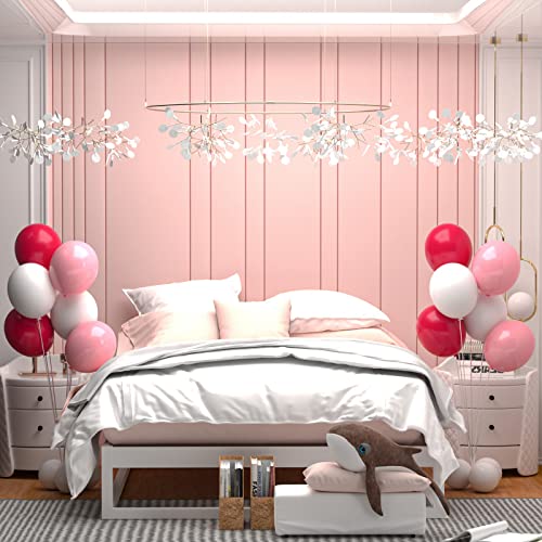 Pink White Latex Balloons, 80pcs 12 inch Hot Pink Pastel Pink White Balloons with Ribbon for Baby Shower Birthday Party Decorations (PinkWhite80pcs)