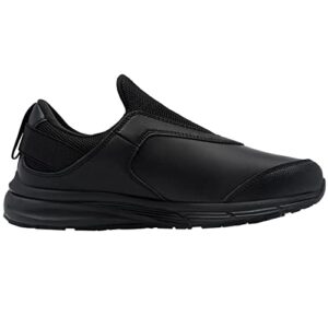 LARN SAFETY Non Slip Work Shoes for Men Waterproof Food Service Kitchen Shoe Chef Restaurant Slip-on Comfortable Casual Walking Shoes Slip Resistant Black/9.5