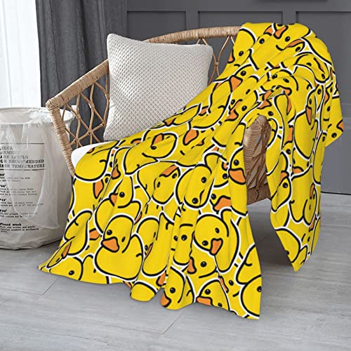 Rubber Duck Pattern Throw Blanket, Ultra Soft Microplush Bed Blanket, All Season Microfiber Fleece Throw for Bed Chair Sofa Couch Bedroom 60"X50"