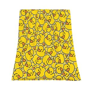 Rubber Duck Pattern Throw Blanket, Ultra Soft Microplush Bed Blanket, All Season Microfiber Fleece Throw for Bed Chair Sofa Couch Bedroom 60"X50"