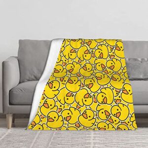 Rubber Duck Pattern Throw Blanket, Ultra Soft Microplush Bed Blanket, All Season Microfiber Fleece Throw for Bed Chair Sofa Couch Bedroom 60"X50"