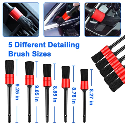 26Pcs Car Cleaning Tools, Detailing Brush Set, Car Detailing Kit, Drill Brush Set, Wire Brush Set, Wheel Brush Kit for Cleaning Tire and Rim, Interior, Exterior, Leather, Air Vents, Emblems, Dashboard