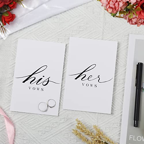 CARAVELOVE Vow Books for Wedding Vow Books His and Hers (White+ White/Black Lettering)