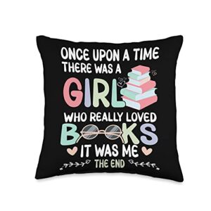 book reading teacher appreciation gifts girl books, back to school reading teacher throw pillow, 16x16, multicolor