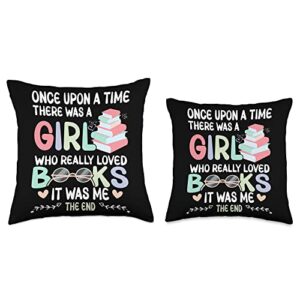 Book Reading Teacher Appreciation Gifts Girl Books, Back to School Reading Teacher Throw Pillow, 16x16, Multicolor