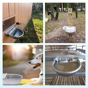 Automatic Dog Water Bowl Dispenser, Stainless Steel Water Feeder Trough for Livestock Horse Cow, Farm Animal Waterer Dispenser with Drainage Hole