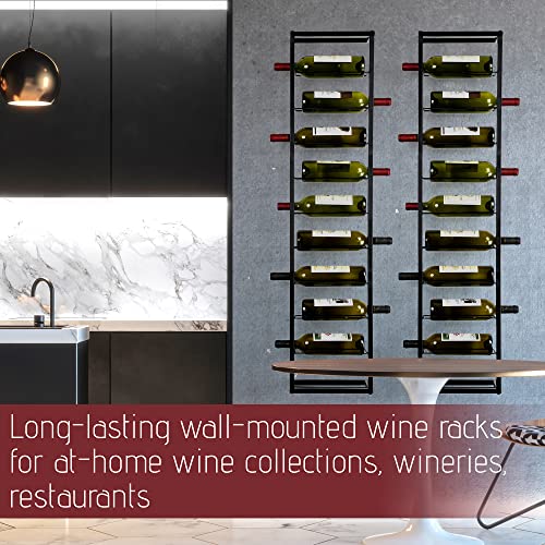 AQAREA Wall Mounted Wine Rack: Metal Hanging 10 Bottle Wine Holder - Black Wine Storage Rack