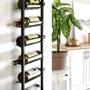 AQAREA Wall Mounted Wine Rack: Metal Hanging 10 Bottle Wine Holder - Black Wine Storage Rack