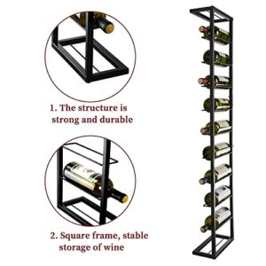 AQAREA Wall Mounted Wine Rack: Metal Hanging 10 Bottle Wine Holder - Black Wine Storage Rack