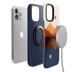 Casely iPhone 14 Pro Max Case | Opposites Attract | Day & Night Colorblock Mountain Case | Compatible with MagSafe