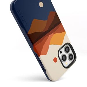 Casely iPhone 14 Pro Max Case | Opposites Attract | Day & Night Colorblock Mountain Case | Compatible with MagSafe