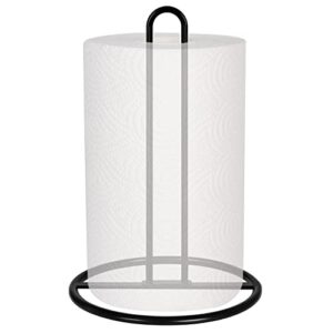 mustry paper towel holder – black paper towel stand for kitchen countertop decor, paper roll dispenser holder for standard, jumbo and mega rolls