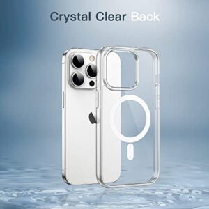 JETech Magnetic Case for iPhone 14 Pro 6.1-Inch (NOT for iPhone 14 Pro Max 6.7-Inch) Compatible with MagSafe Wireless Charging, Shockproof Phone Bumper Cover, Anti-Scratch Clear Back (Clear)