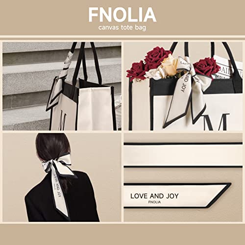 FNOLIA Birthday Gifts for Women Initial Canvas Tote Bag For Women Who have Everything Unique Gift for Teacher Mother Friends Female Mom Sister Her Large Beach Tote Letter D