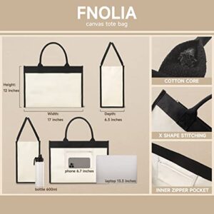 FNOLIA Birthday Gifts for Women Initial Canvas Tote Bag For Women Who have Everything Unique Gift for Teacher Mother Friends Female Mom Sister Her Large Beach Tote Letter D