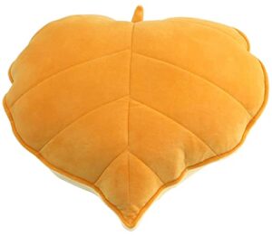 lichenhao leaf pillow decorative throw pillow floor pillow reading pillow sofa bed pillow (19.6 in, yellow)