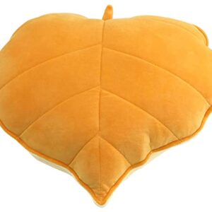 LICHENHAO Leaf Pillow Decorative Throw Pillow Floor Pillow Reading Pillow Sofa Bed Pillow (19.6 in, Yellow)