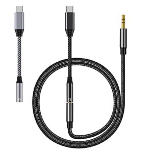 yaodema usb type-c to 3.5 headphone audio conversion cable and 3.5mm aux audio cable (3 pieces)