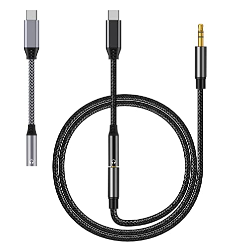 YAODEMA USB Type-C to 3.5 Headphone Audio Conversion Cable and 3.5mm AUX Audio Cable (3 Pieces)