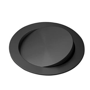 trash cans lids, stainless steel trash grommet countertop built-in trash bin balance flap cover round recessed counter top cover waste chute wastebasket cover xjjun ( color : black , size : d-24cm )