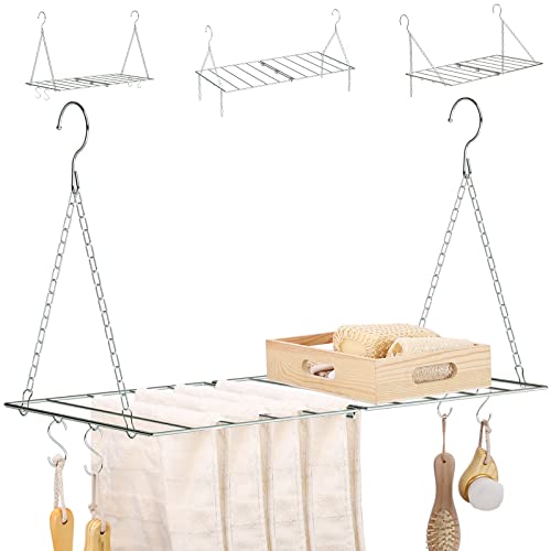 WYCQKL Clothes Drying Rack with 4 S Hooks, Space Saving Clothes Dryer, Fold Flat Laundry Rack for Small Item