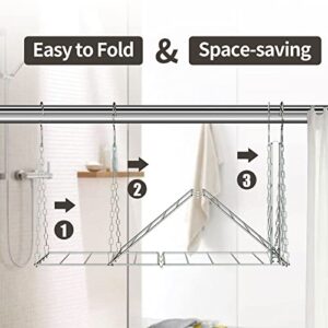 WYCQKL Clothes Drying Rack with 4 S Hooks, Space Saving Clothes Dryer, Fold Flat Laundry Rack for Small Item