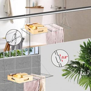 WYCQKL Clothes Drying Rack with 4 S Hooks, Space Saving Clothes Dryer, Fold Flat Laundry Rack for Small Item