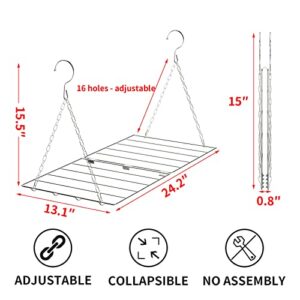 WYCQKL Clothes Drying Rack with 4 S Hooks, Space Saving Clothes Dryer, Fold Flat Laundry Rack for Small Item