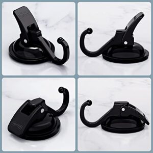 iRomic Heavy Duty Vacuum Suction Cup Hooks (2Pack) for Shower,Glass Window,Kitchen&Bathroom&Restroom Organization,Black.