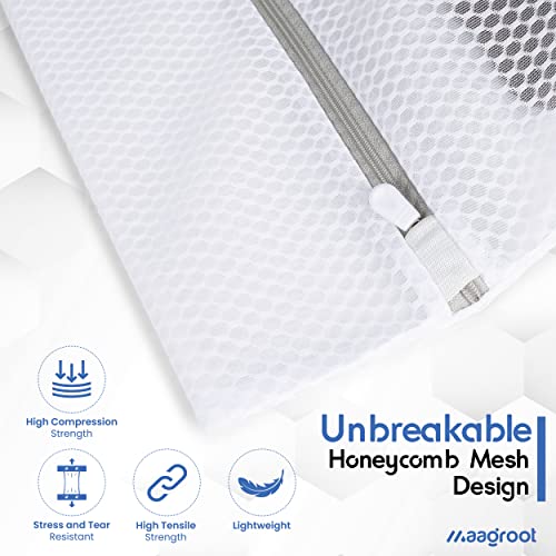 MAAGROOT 10 Pcs [2XXL/2XL/2L/2M/1S/1Mini] Durable Honeycomb Mesh Laundry bags for Delicates,Travel Organization Bag for Lingerie,Blanket,Clothes,Jeans,Bath Towel,Sock