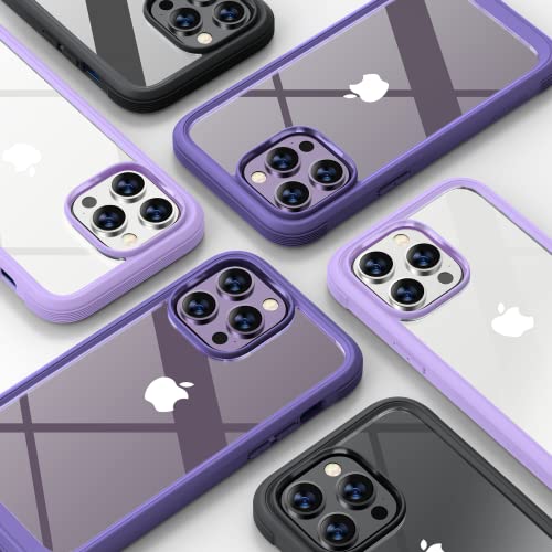 Diaclara Designed for iPhone 14 Pro Max Case 6.7 Inch with Screen Protector Touch Sensitive, [2023 Upgraded] 360 Full Body Bumper Cover+9H Glass Camera Lens Protector (Royal Purple)