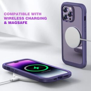 Diaclara Designed for iPhone 14 Pro Max Case 6.7 Inch with Screen Protector Touch Sensitive, [2023 Upgraded] 360 Full Body Bumper Cover+9H Glass Camera Lens Protector (Royal Purple)